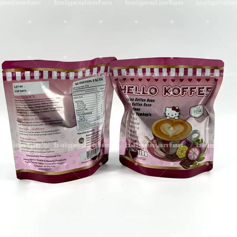 Özel Damla Kahve Paketi Çanta Çevre Dostu Plastik Alüminyum Folyo Çanta Damla İçecekler İçin Yüksek Bariyer Nem Geçirmez Kese