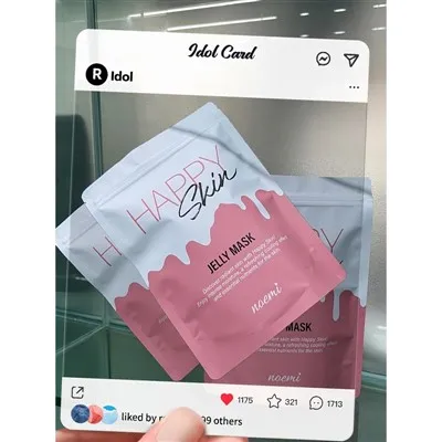 Sıcak Satış Özel Baskılı 3 Tarafı Isı Yalıtımlı Kozmetik Plastik Alüminyum Folyo Yüz Maskesi Ambalaj Poşetleri Kılıfı